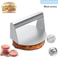 thumbnail image 1 of 5.5 Inch Stainless Steel Burger Press, Round Burger Smasher, Non-Stick Smooth Hamburger Press Flat Bottom Without Ridges, Bacon Press, Grill Press Perfect for Flat Top Griddle Grill Cooking, 1 of 8