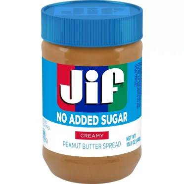 2x-Jif No Added Sugar Creamy Peanut Butter Spread - 15.5oz