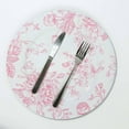thumbnail image 2 of Set of 24 French Toile Charger Plates, 13" Pink Floral Acrylic Round Plates for Wedding Reception Dinner Party Decor,Durable Stylish Tableware, 2 of 9