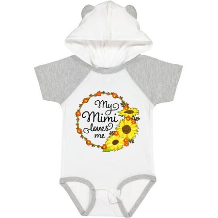 

Inktastic My Mimi Loves Me with Sunflower Wreath Boys or Girls Baby Bodysuit