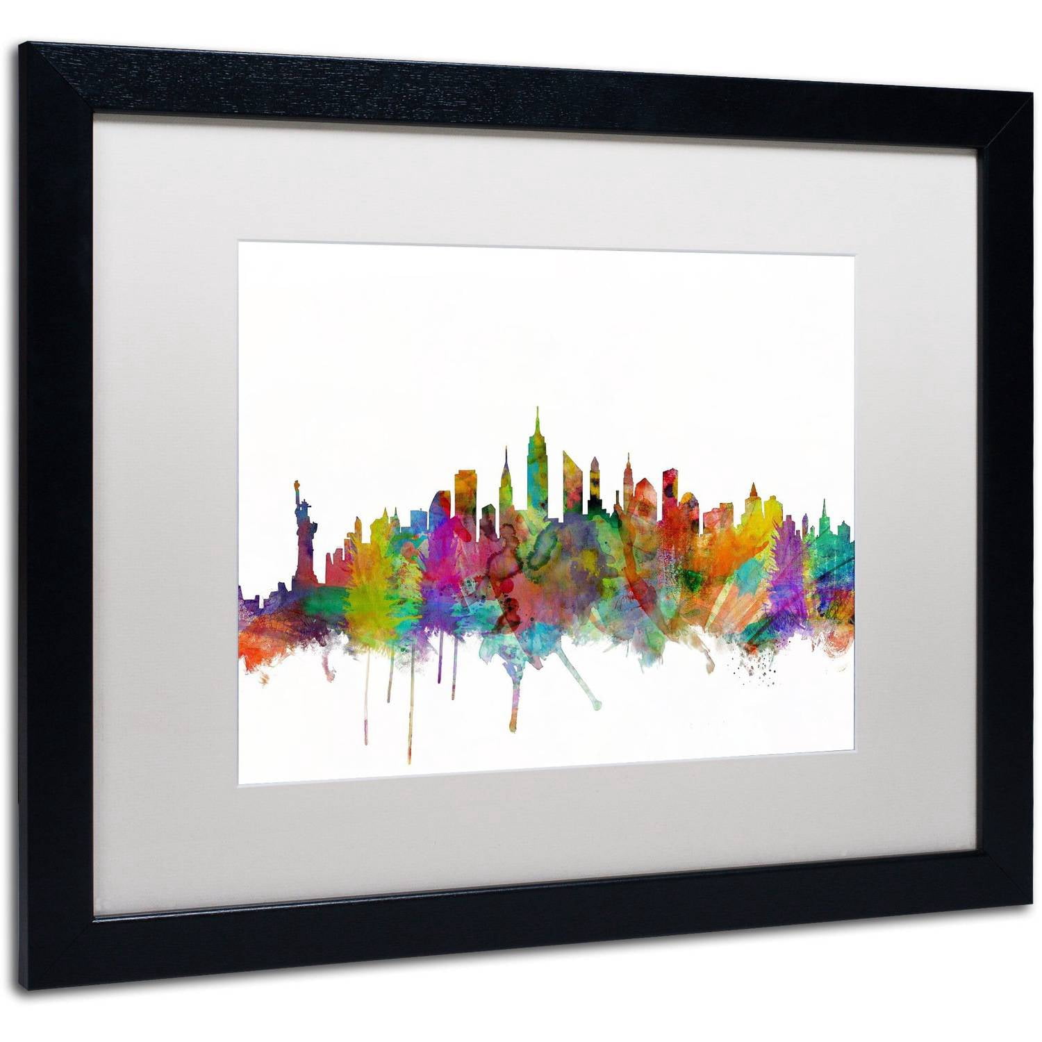 Trademark Fine Art ''New York City Skyline'' by Michael Tompsett 16" x 20" White Matted Black Frame