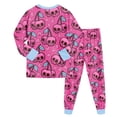 thumbnail image 6 of yboeqw Kids Skeleton Pajamas Sleepwear Two Piece Toddler Girls Skull Halloween Pjs Sets 2t-8t(4-5 Years,Hot Pink), 6 of 8