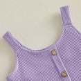 thumbnail image 6 of vigerkar Toddler Baby Girl T Shirt Shorts Set Waffle Bow Sleeveless Slip Ruffle Tops Matching Outfit Spring Summer Clothes (Purple, 6-12 Months), 6 of 7