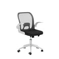 thumbnail image 5 of Foldable Office Chair - Home Office Desk Chairs with Wheels and Flip-Up Arms - Foldable Backrest Mesh Computer Chair Adjustable Swivel Rolling Home Executive (White), 5 of 7