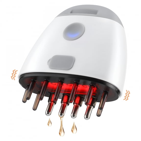 XIRQI Hair Oil Applicator,Electric Red Light Scalp Massager Hair Brush for Scalp Stimulator Oil Dispenser