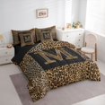 thumbnail image 2 of Catabedysis Personalized Letter Gifts 7-Piece Twin Bedding,Fashion Leopard Alphabet M Bedding Comforter Set,Black Reversible For Girls, 2 of 7