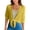 Yellow, variant on Women's Cardigan Tie Front Elbow Length Sleeve Sheer Shrug Solid Lightweight Cropped Cover Up