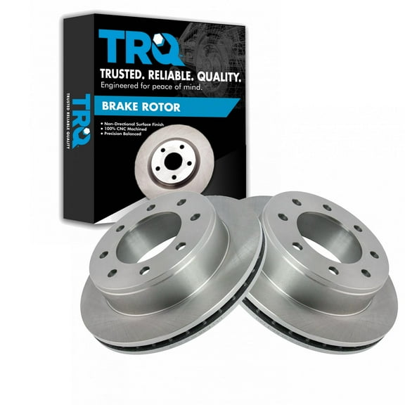 TRQ Rear Brake Rotors Set Vented Fits Select 2008-2023 Chevrolet Express 2500 2005-2023 Express 3500 GMC Savana 2500 Savana 3500