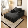 thumbnail image 6 of CARZZI LIFE 63" Plush Cloud Chaise Lounge, Chaise Lounge Couch with Sponge Support, Sofa Bed Couch with Ergonomic Pillows for Living Room and Home Theater, Black, 6 of 8