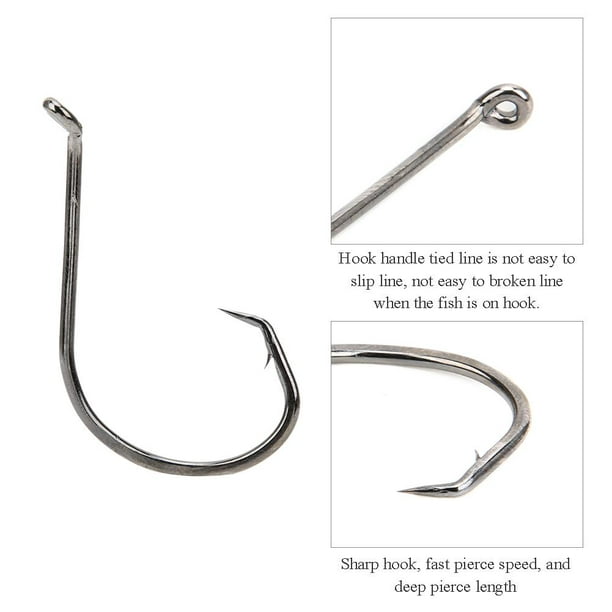 Cergrey Fishing Hook,Fish Hook,100Pcs 8/0# High-carbon Steel Fish Hooks  With Barb Lure Bait Fishing Tackle 
