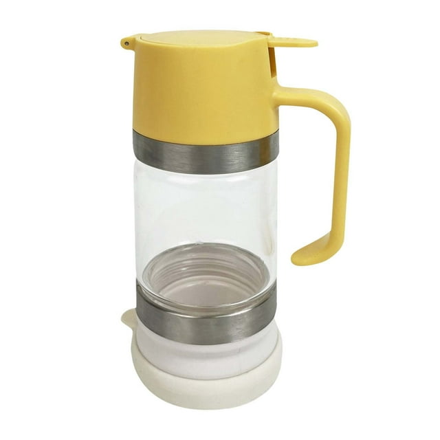 Hearth & Gear Distributeur en Verre Sans Pot avec Poignée Distributeur de Sirop pour Café Ou Thé Conteneur Jetable pour Enfants en Acier Inoxydable avec Couvercles Grand Stockage Alimentaire