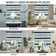 thumbnail image 3 of Khaki Striped Swag Valances for Windows 2 Pack, Kitchen Window Curtains 36 Inch Length, Navy Blue Farmhouse Stripes Modern Abstract Art Privacy Swag Curtains for Living Room/Bathroom 36"x36", 3 of 8