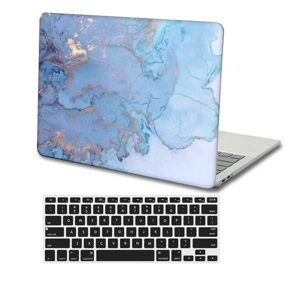 KSK KAISHEK Hard Shell Cover for 2022.0 Released MacBook Air 13.6" m2 with Touch Bar Type C Model: A2681 Marble 33_1 + Black Keyboard Cover
