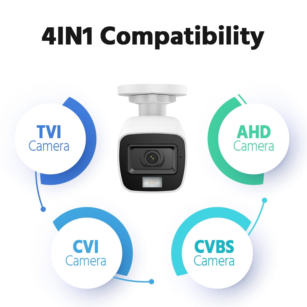 ANNKE 4pcs 2MP Wired Security Camera Kits, HD TVI Bullet Security CCTV Camera System with IR Night Vision, IP66 Waterproof, Home Surveillance Camera System for Indoor/Outdoor,  Smart Dual Light