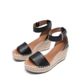 thumbnail image 4 of Sandalias con Cuña DREAM PAIRS Espadrilles Negras Talla 9.5, 4 of 8