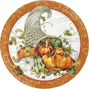Bountiful Cornucopia Thanksgiving 8 Ct 9" Paper Lunch Plates