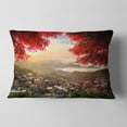 thumbnail image 2 of Designart Taiwan Township with Red Trees - Landscape Printed Throw Pillow - 12x20, 2 of 5