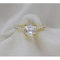 vylahjewellery 2 CT Cushion Cut Moissanite Diamond Ring 18K Rose Gold Engagement Ring Forever One