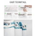 thumbnail image 5 of No Hook Shower Curtains with Snap in Liner, Teal Blue Turtle Coastal Fabric Shower Curtain, Vintage Stripe Botanical Beach Double Layers & See-Through Top Window Bathroom Curtains 72''x84'', 5 of 6