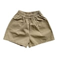 thumbnail image 2 of UACY Toddler Shorts Summer Casual Elastic High Waist Athletic Bermuda Pants Kids Loose Solid Pocket Wide Leg Stretchy Sports (Khaki, 6-12 Months), 2 of 9