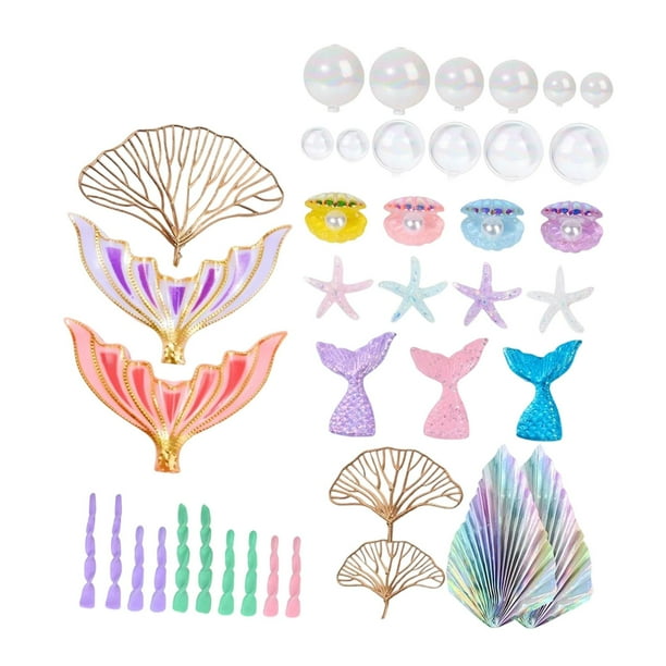 40 piezas de decoración para tarta de sirena , manualidades de bricolaje, decoración de cola de sirena para festivales, compromisos
