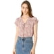thumbnail image 1 of Blusa de gasa ligera con volantes Allegra K Rosa L, 1 of 6