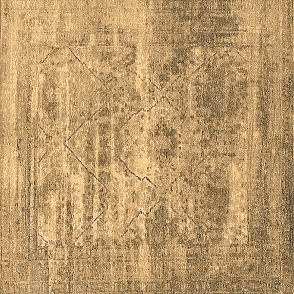 Ahgly Company Indoor Square Oriental Brown Industrial Area Rugs, 4' Square