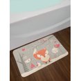 thumbnail image 2 of Forest Friends Bath Mat, Abstract Winter Graphic with Fox and Botanical Items, Plush Bathroom Decor Mat with Non Slip Backing, 29.5" X 17.5", Dust Salmon, by Ambesonne, 2 of 2