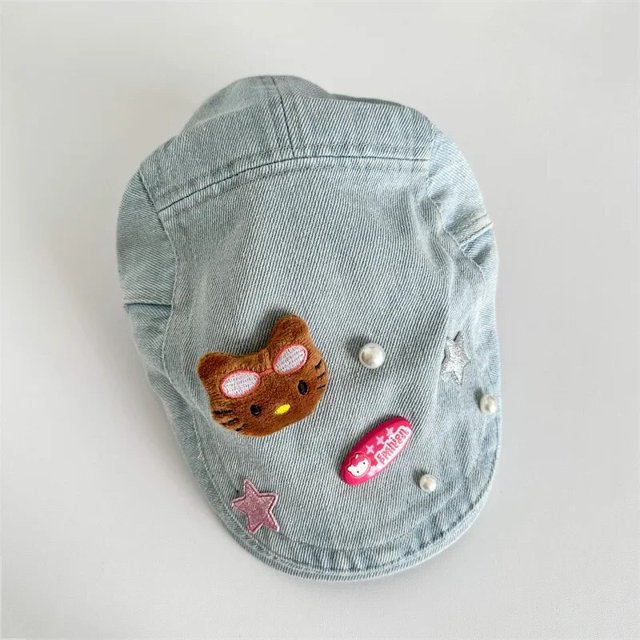Sombrero de Hello Kitty con pico de pato ajustable para niñas, gorra de sol Retro de mezclilla de cuatro estaciones, versátil, Color sólido, regalo de moda, nuevo LIUWENJING unisex