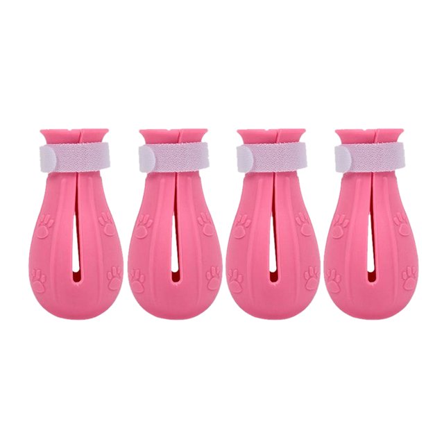 4 Uds. Zapatos antiarañazos para gatos, botas para mascotas, Protector de cubierta de garra de baño (rosa 2) Likrtyny Para estrenar
