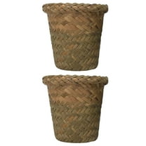 HAMPPLIES 2pcs Outdoor Planter Garden Style Straw Flower Pot for Home Decoration