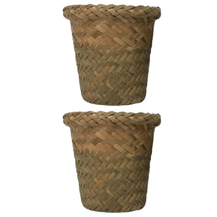 HAMPPLIES 2pcs Outdoor Planter Garden Style Straw Flower Pot for Home Decoration