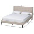 thumbnail image 3 of Baxton Studio Transitional Beige Fabric Upholstered Queen Size Platform Bed, 3 of 20