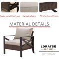 thumbnail image 4 of LOKATSE HOME Outdoor Single Wicker Sofa Armchair, Patio Bistro Rattan Chair with Side X Shaped Steel Frame Leg, Thick Cushion, Brown, 4 of 5