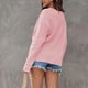 thumbnail image 3 of Women Button V Neck Long Sleeve Pullover T Shirt Solid Casual Loose Blouse Tops, 3 of 8