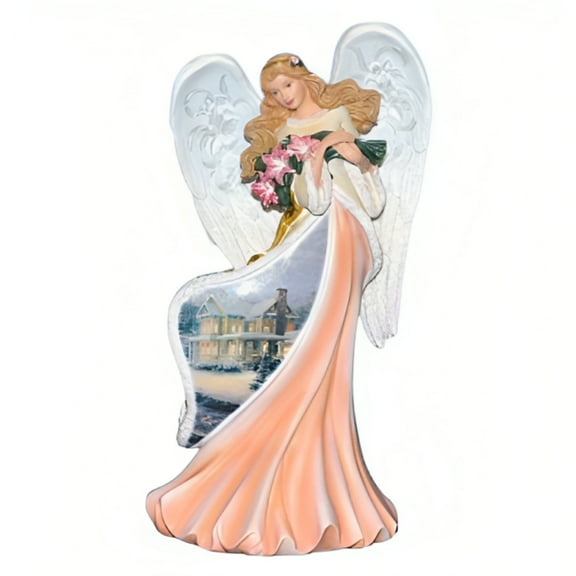 The Bradford Exchange  Amaryllis Figurine Gifts of Christmas Angel Figurine by Thomas Kinkade 7.5-inches