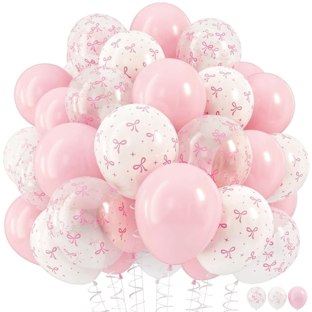 Globo HILAVO con lazo rosa, 30 cm, rosa pastel claro, para fiesta