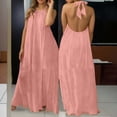 thumbnail image 2 of QHFBli Backless Dresses for Women Open Back Halter Maxi Dress Sleeveless Long Lounge Dress Spring Lounge Dresses, 2 of 4