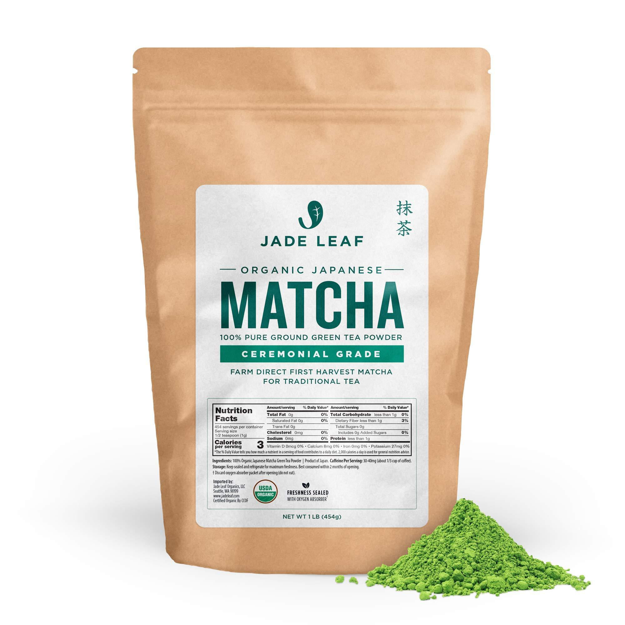 USDA Organic 10 Count Authentic Japanese Origin Energy Jade Leaf Matcha Green Tea Powder Ceremonial Single Serve Stick Packs Antioxidants