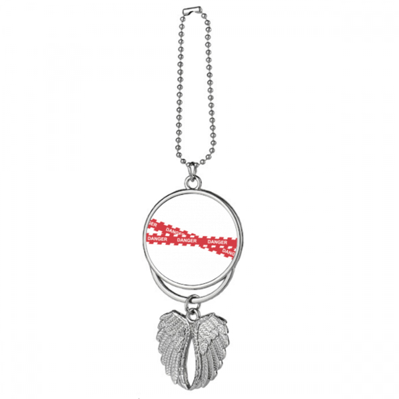 Logo Danger Line Art Deco Fashion Silver Wing Car Pendant Decoration