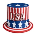 thumbnail image 2 of Patriotic Top Hat, with American Flag, Red White Blue, Classic Festive Look, Fit For Holiday Celebration, Costume Event, Themed Party Independence Day 250th Anniversary, 2 of 7