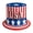 A, variant on 4th Of July Uncle Sam Hat Patriotic Top Hat Red White Blue Party Decor For Adult