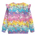 thumbnail image 6 of Yuyamidu Horse Sweatshirt for Girls 2T 3T Rainbow Striped Long Sleeve Ruffle Shoulder Crewneck Sweatshirts Pullover Tops Y2K Outfits Soft Cozy Everyday Clothes for Fall, 6 of 8