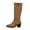 Brown, variant on Knee High Boots Women Wide Calf Block Low Heel Fall and Winter Fashion Comfortable Boots Suede 2.56" Chunky Heel Pull-On Tall Boot