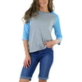 thumbnail image 4 of ToBeInStyle Women's Classic Two Color Cotton Baseball T-Shirts, 4 of 6