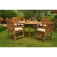 thumbnail image 3 of Grade-A Teak Dining Set: 4 Seater 5 Pc: 52" Round Table And 4 Devon Arm Chairs Outdoor Patio WholesaleTeak #51DV1105, 3 of 5
