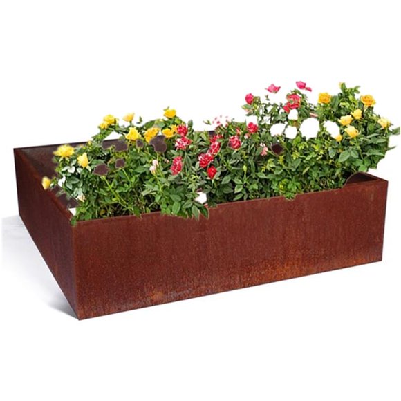 Excellent Fab Outdoor Solid Corten Steel Raised Garden Bed Planter 23.6 X 15.75 X 15.75 inches