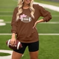 thumbnail image 2 of Chandail en Molleton Imprimé Football pour Femmes, Col Rond Surdimensionné, Coupe Décontractée, Manches Longues, Chandail Décontracté pour Usage Quotidien et Événements Sportifs, 2 of 4