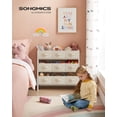 thumbnail image 2 of SONGMICS Estantería Infantil para Juguetes, Organizador Infantil para Libros, 29.5 x 62.5 x 60 cm, Gran Capacidad, 9 Cajas de Almacenamiento no Tejidas, Blanco Nube MGKR033W10, 2 of 6
