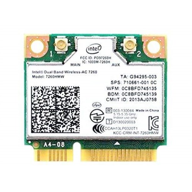 Intel Dual Band Wireless Ac 7260 7260hmw Half Mini Pcie Pci Express Wlan Wifi Card Module 802 11 Ac A B G N 867mbps Bluetooth Bt Walmart Com Walmart Com
